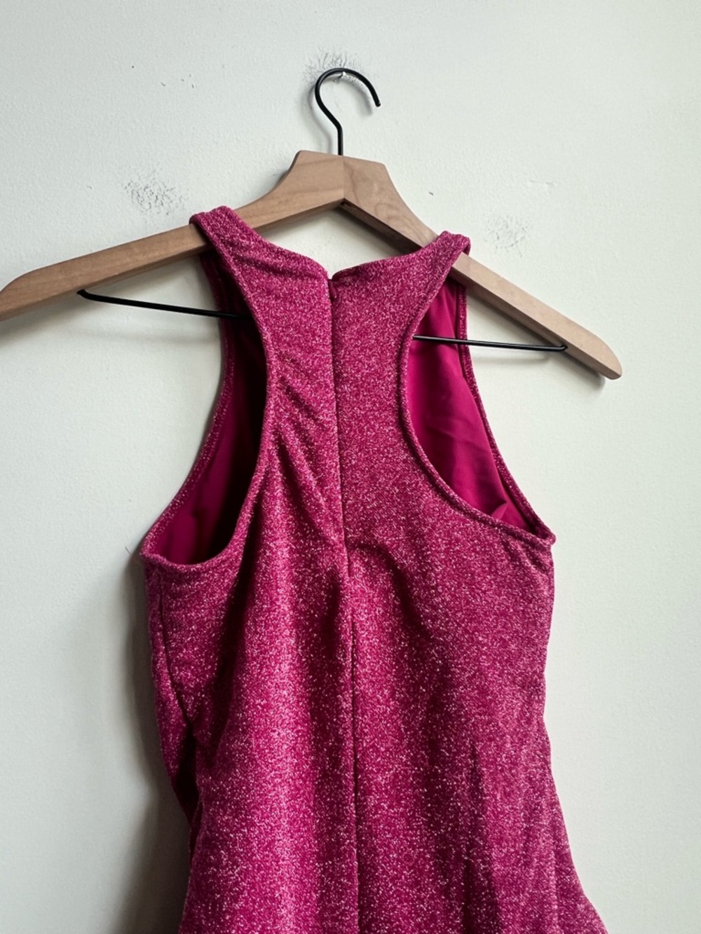 Good American 2 Hawiian Pink Sparkle High Neck One Piece Swim Swimsuit Racerback - Picture 12 of 15